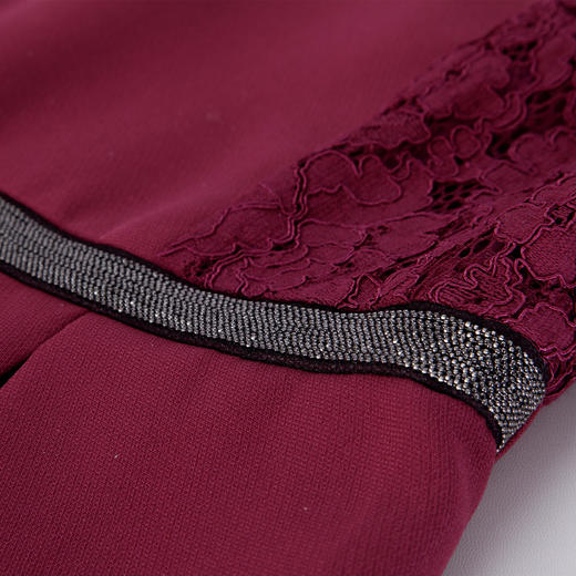 PE845斯尔丽2024新款蕾丝拼接款赫本风手工装饰高级感连衣裙 商品图5