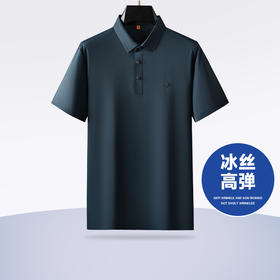 【冰丝高弹】【新款DDP】大依优型大码翻领短袖Polo衫加肥加大男士大号弹力透气舒适夏季半袖