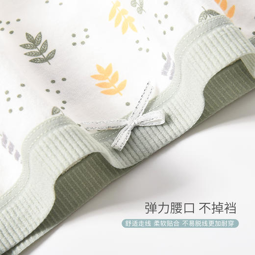 洁丽雅4条装中腰纯棉女士内裤甜美可爱印花小清新纯棉内裆内裤女 商品图6