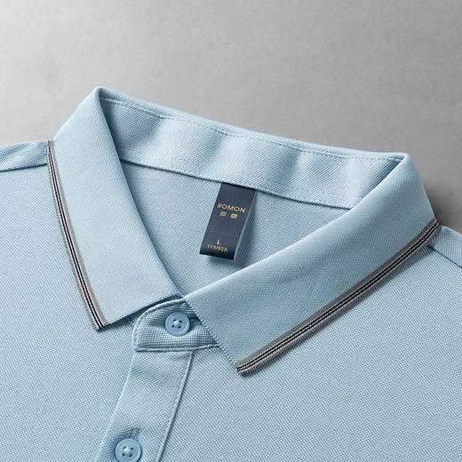 【恬妈推荐】【含桑蚕丝】罗蒙男士夏季商务休闲polo衫男短袖男士t恤短袖polo衫 商品图4