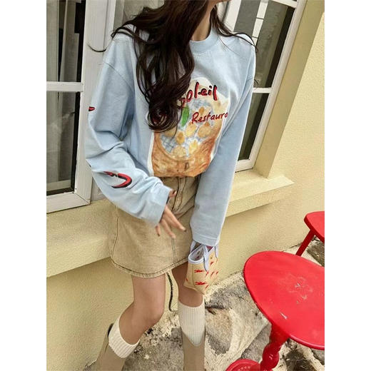 25特价 2403413   趣味食物印花长袖（4色） 商品图5