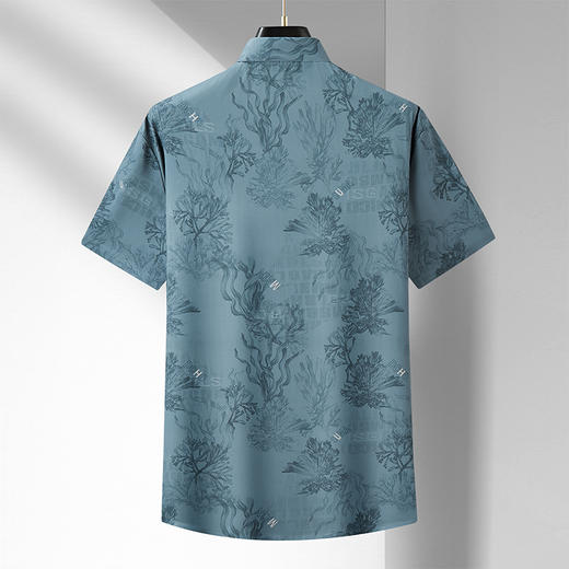 【桑蚕丝】【新款DDA】大依优型大码短袖衬衫花衬衫加肥加大男装大号大码衬衣上衣男士绅士商务休闲半袖夏季 商品图1