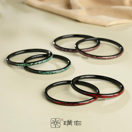 璞作文化 龙凤叮当手镯/青白龙手镯/老虎手镯 和田玉大漆工艺 商品图1