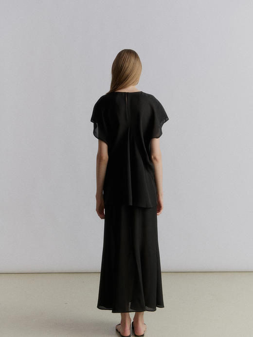 VC｜SS24035 Lou draped top [ 短袖上衣  黑 / 白 ] 商品图5