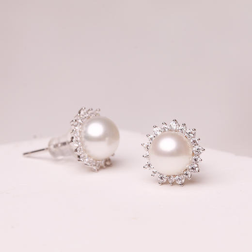 美裕 淡水珍珠耳钉6-7mm 107195Z 商品图2