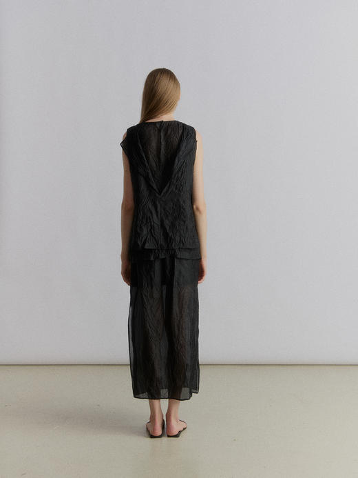 VC｜SS24024 Asti crinkled top [ 无袖上衣   黑 / 白 ] 商品图2