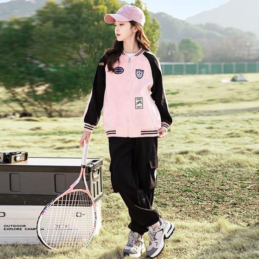 女童棒球服套装春秋装2024新款女大童洋气儿童休闲运动两件 商品图3