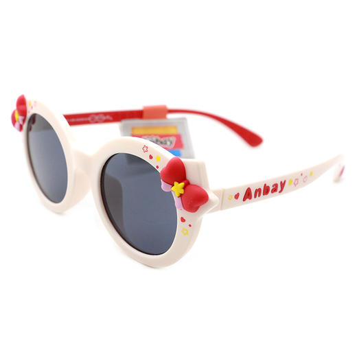 安比儿童可爱太阳镜Q版蝴蝶结女孩墨镜2-10岁防紫外线防强光遮阳镜21256 商品图1
