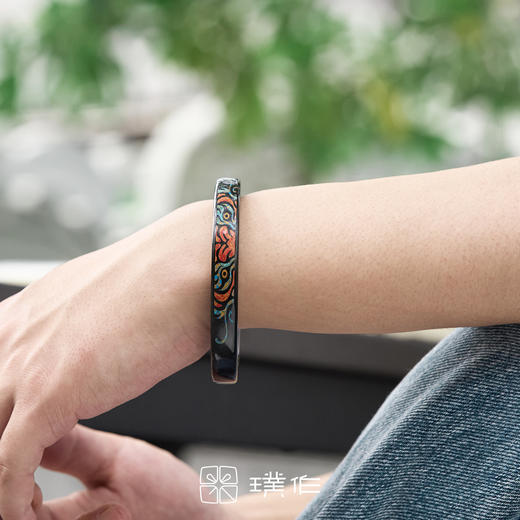 璞作文化 大漆和田玉 老虎手镯 商品图3