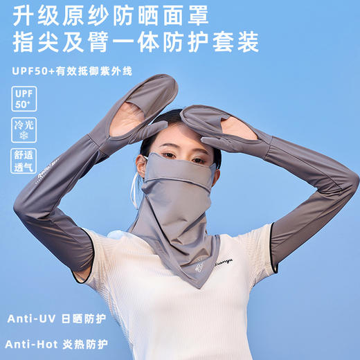 【升级护眼角防晒口罩护颈 夏防紫外线薄款】透气遮脸遮阳面纱 防晒面罩 商品图1