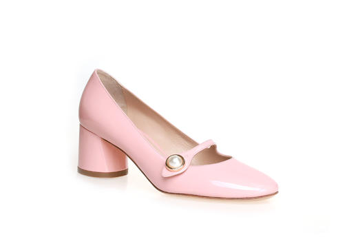 豪麟名鞋CASADEI女鞋玛丽珍鞋牛移膜革C734077P杏色 商品图0