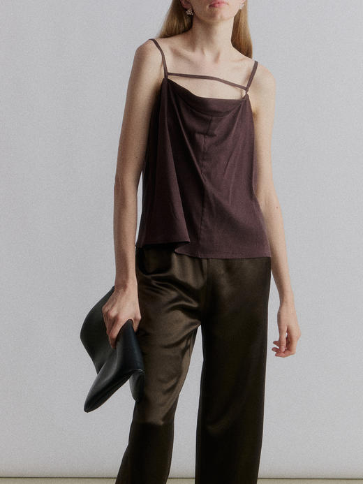 VC｜SS24079 Flowy satin trousers [ 醋酸长裤 咖 ] 商品图3