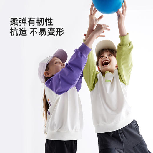 【春游必备 实穿小能手】儿童趣味字母撞色插肩袖卫衣 PCWY2415 商品图3