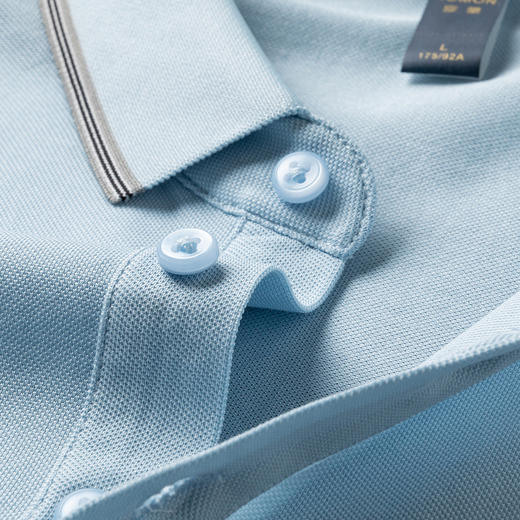 【恬妈推荐】【含桑蚕丝】罗蒙男士夏季商务休闲polo衫男短袖男士t恤短袖polo衫 商品图5