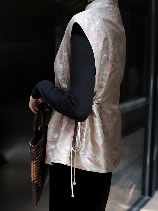 盛唐牡丹 |宋锦海棠纹对襟马甲 商品图12