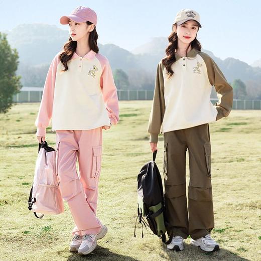 比比我女童春装套装2024新款洋气童装女大童春秋儿童休闲运动两件 商品图0