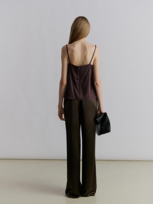 VC｜SS24079 Flowy satin trousers [ 醋酸长裤 咖 ] 商品图2