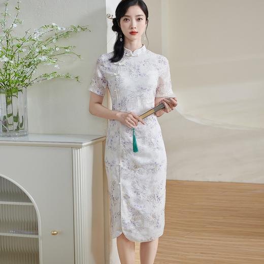 【清风徐来】夏季刺绣印花改良旗袍女夏国风连衣裙5M24BL1173 商品图1