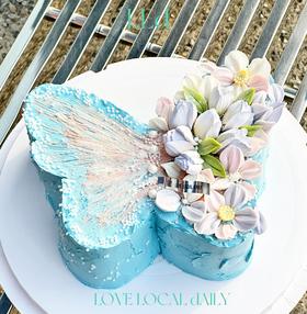 INS复古 蝴蝶夫人 · 奶油霜蛋糕