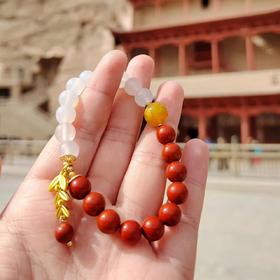 售完不补 |【敦煌红石麦穗手串】敦煌福泽小众轻奢手串 中式国风串珠手串 送老婆（红纹石表面的裂纹属正常现象，介意勿拍）
