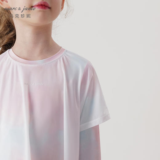 马克珍妮女童炫彩星云假两件运动T恤儿童上衣2024春装新款240272 商品图3