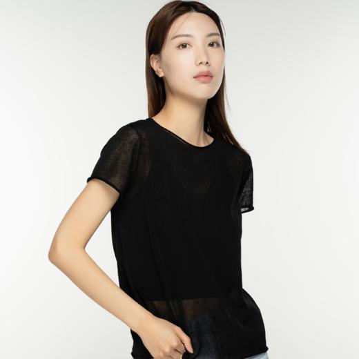 臣禾 圆领短袖卷边针织衫T恤S211090122 商品图10