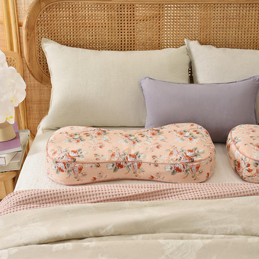 法式玫瑰系列曲线枕荞麦壳枕头护颈椎病荞麦皮睡眠四季 商品图2