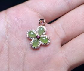 碧玉四叶草吊坠 商品图0