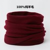 100%羊毛围脖女冬加厚保暖护颈脖套男秋冬季纯色针织套头围巾防寒 商品缩略图4