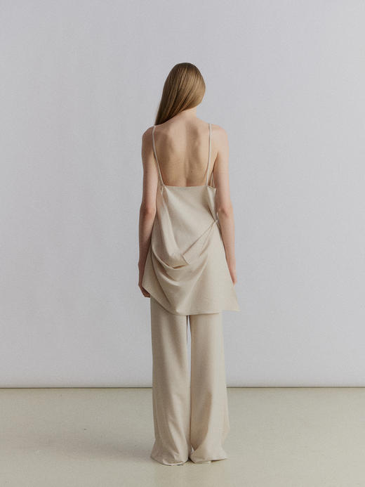 VC｜SS24071 Esha draped top [ 吊带上衣 深蓝 / 米 ] 商品图5