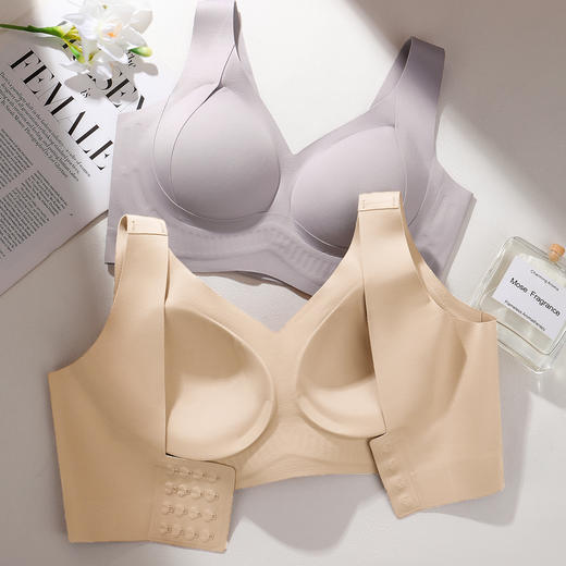 D1-【B-D杯】【反重力提拉，适合高个子或者肩距较高的】舒适无痕上托收副乳防下垂薄款内衣女无钢圈文胸罩  素华映雪 商品图1