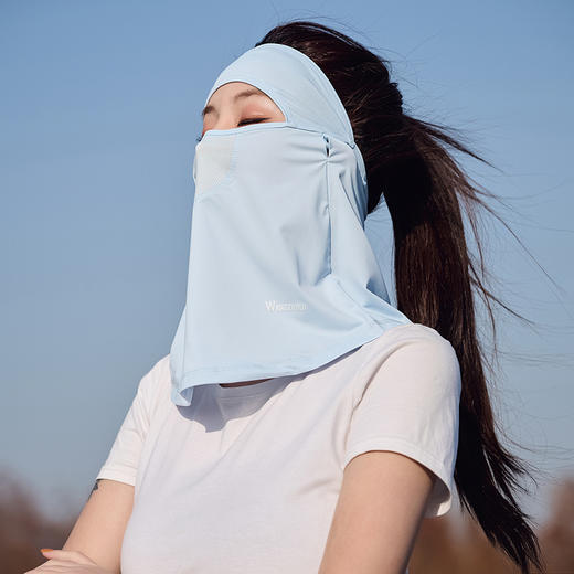 【防晒口罩女 夏季开车遮阳面纱】防紫外线 薄款透气锦纶 遮全脸冰丝面罩 商品图6