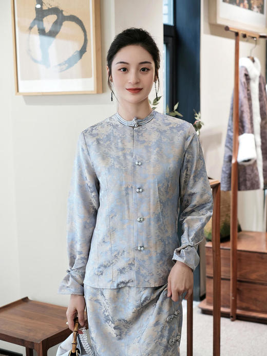 盛唐牡丹 |真丝提花女上衣 商品图5