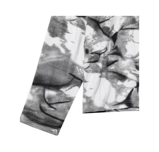 T423秋冬新款渐变水墨印染圆领长袖打底衫宽松休闲百搭潮流T恤 商品图3