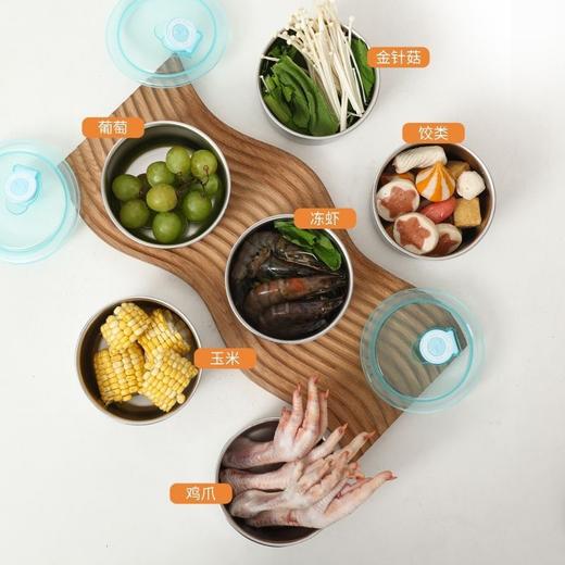 「拍1发4！19.9到手4个」304不锈钢密封盒 便携式保鲜盒 婴儿辅食盒 圆形水果居家日用保鲜密封盒冰箱收纳整理盒 商品图1