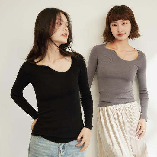 两三事轻吻密色Ⅱ2023秋季新款常规百搭纯色多色针织衫保暖羊毛衫 商品图3