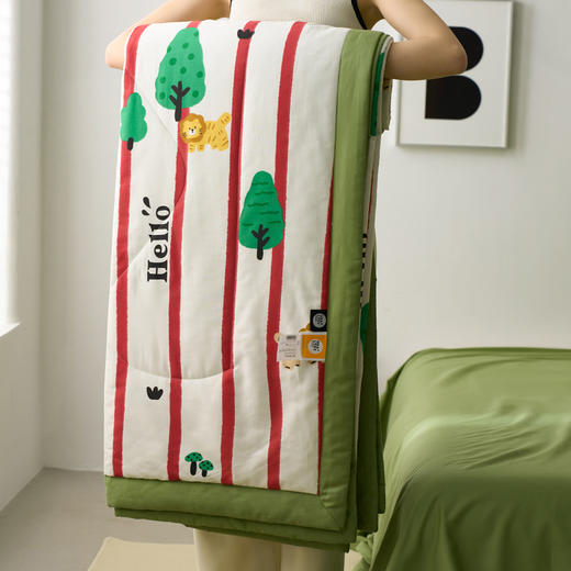 自然醒全棉喷气印花夏被单双人空调被可水洗夏凉被学生宿舍被子LFS 商品图11