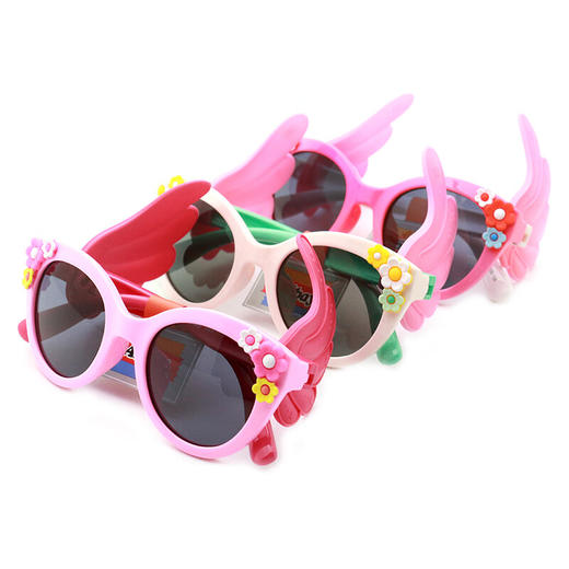 安比小翅膀可爱造型儿童太阳镜2-10岁女童墨镜防紫外线防强光遮阳镜21255 商品图5
