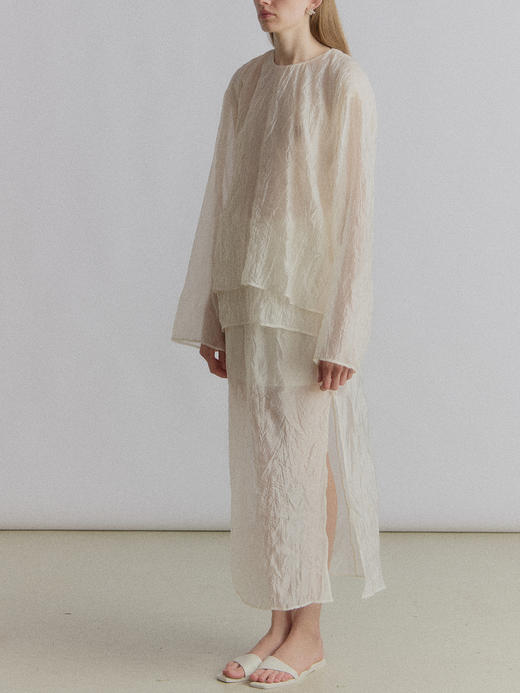 VC｜SS24026 Asti crinkled skirt [ 半身裙   黑 / 白 ] 商品图3