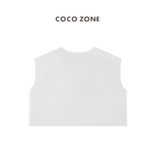 COCO ZONE 圆领排扣前幅手工收褶纯色马甲外套 23C18721 商品图1