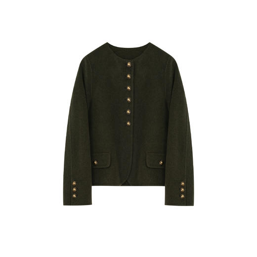 N°28 时尚气质女装圆领短款毛呢外套8352D773 商品图2