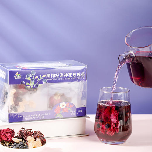 黑枸杞洛神花玫瑰茶 108g（内含8包） 商品图5