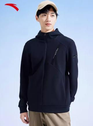 安踏弹力动型科技针织连帽外套男春季新款开衫运动上衣 商品图0