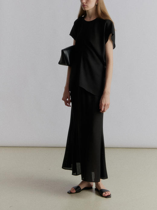 VC｜SS24035 Lou draped top [ 短袖上衣  黑 / 白 ] 商品图4