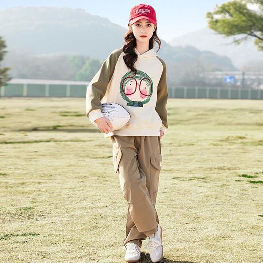 女童春装套装2024新款儿童春季中大童卫衣工装裤两件套运动春秋款 商品图2