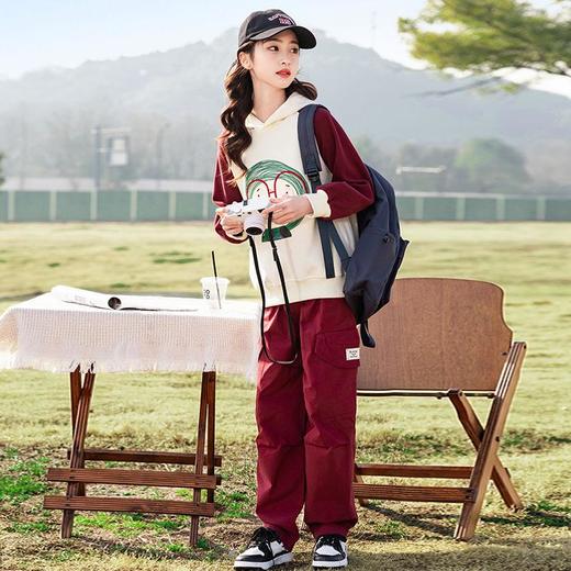 女童春装套装2024新款儿童春季中大童卫衣工装裤两件套运动春秋款 商品图3