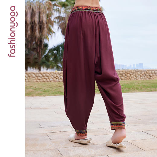 FM14929【男女同款】禅风棉麻系带灯笼裤 商品图6