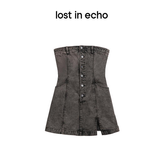 lost in echo设计师品牌Ari系列雪花重工水洗牛仔连衣裙 商品图3