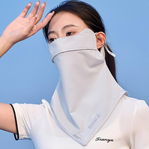 【升级护眼角防晒口罩护颈 夏防紫外线薄款】透气遮脸遮阳面纱 防晒面罩 商品图5