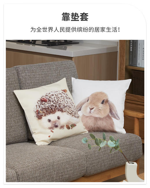 靠垫套 垂耳兔SC029 约45*45cm 商品图1